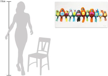 Картина на полотні ArtLoft 100 РУЧНИЙ РОЗПИС 120x60см Картина Друзі на все життя Папуга Барвисті Фотошпалери вітальня