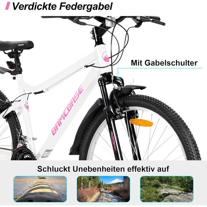 Жіночий гірський велосипед Hiland 26 дюймів, 18 швидкостей, жіночий гірський велосипед з V-подібними гальмами, міцний MTB для жінок, різні кольори, білий