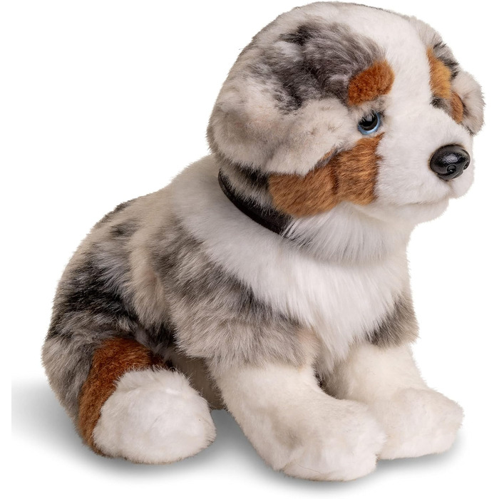 М'яка іграшка Uni-Toys - цуценя австралійського келпі, що сидить (з повідцем) - 22 см (висота) - плюшевий песик, домашній улюбленець