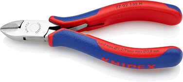 Діагональні кусачки Knipex electronics зі вставленою твердосплавною ріжучою кромкою з багатокомпонентними ручками 135 мм 77 02 135 H