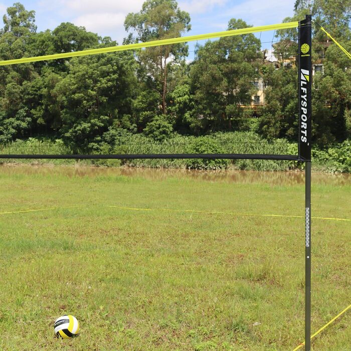 Професійний портативний комплект волейбольної сітки LFYSPORTS (з регульованою висотою, маркерами рахунків, м'ячем та граничними лініями), для пляжу та заднього двору