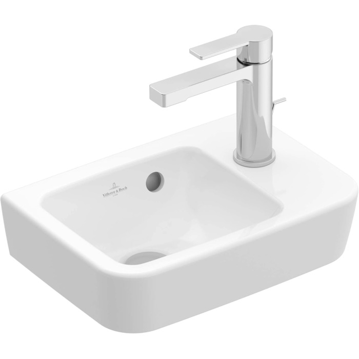 Умивальник Villeroy & Boch O.Novo з 1 отвором для крана правий 36x25x9.5см білий