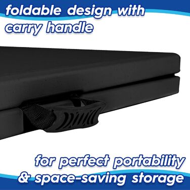 Складаний стіл Harbour Housewares з регульованою висотою та підставкою - 120 см (4 фути) - Чорний - Міцний складний портативний пластиковий меблі для саду, кемпінгу, пікніка та їдальні