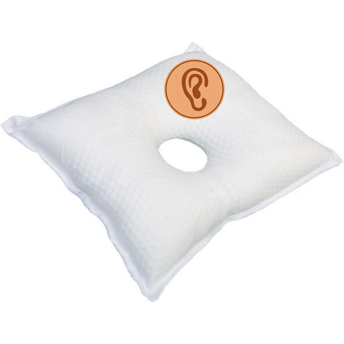 Вушна подушка OrtoPrime з отвором - ортопедична терапевтична протипролежнева подушка для зняття тиску на вуха - при хондродерматиті та пірсингу