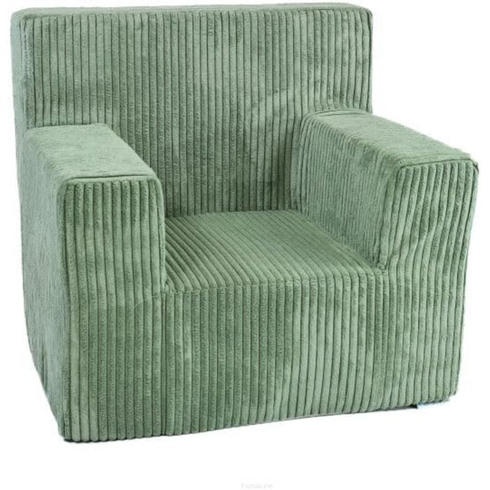 Дитяче крісло FORTISLINE з вельвету (547x34 см) - М&39яке та безпечне ігрове крісло та дитячий диван - Сертифіковане Oeko-Tex крісло з пінопласту - Дитяче крісло для дитячої кімнати, світло-зелене