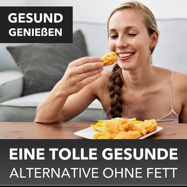 Фритюрниця Clatronic XXL - фритюрниця 5 л Гаряче повітря для смаження без жиру Мультипіч з нержавіючої сталі з цифровим сенсорним екраном Потік повітря на 360 Фритюрниця з 8 програмами ФР 3782 Ч