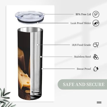 Кухоль з прямою трубочкою, 590 мл, сирний принт, дорожній кухоль, підходить для кемпінгу, офісу та дому