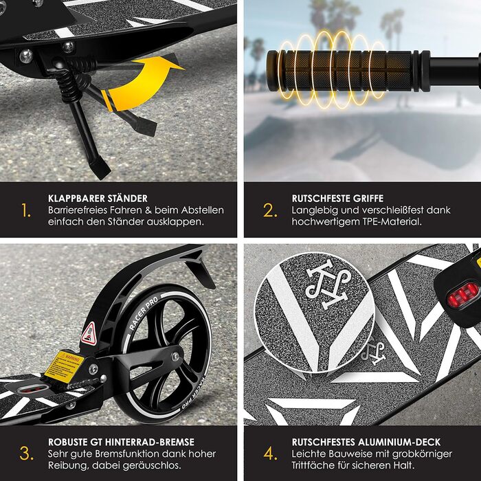 Самокат 205 мм колеса PU Big Wheel - педальний самокат Pro-S з подвійною підвіскою, міський самокат самокат складний і регульовани