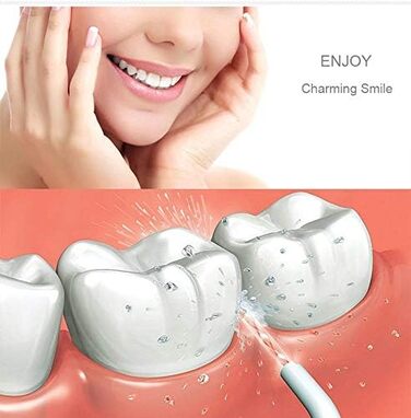 Портативний іригатор для ротової порожнини Бездротовий водний флоссер для чищення зубів та догляду за гігієною ротової порожнини, 4 насадки (Чорний), 770