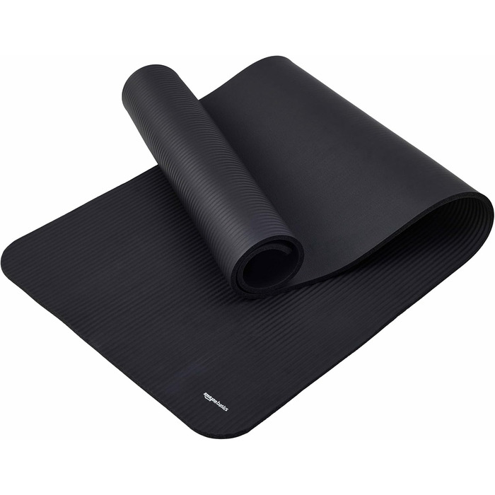 Килимок для йоги Storeo Basics, нековзний, надзвичайно товстий, килимок для пілатесу та гімнастики, 183 x 61 x 1 см, чорний
