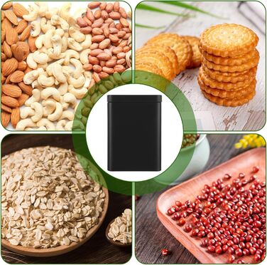 Чайні банки SHUESS, 15 шт. , для розсипного чаю, 100-250 г квадратна металева чайна банка, сірого кольору, 8x8x11 см, герметична та штабельована для зберігання розсипного чаю, кави та спецій елегантні банки для зберігання, матовий дизайн