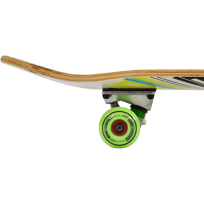 Скейтборд MAXOfit Maple 31" Charisma Green – 7-шаровий клен, алюмінієві траки 5", ABEC-7, яскравий дизайн для новачків та профі