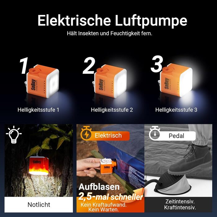 Розкладне ліжко SoBuy з тентом, 2 особи, 7-в-1 розкладний намет з повітряним насосом, мішок на колесах, спальний мішок, тент, водонепроникне кемпінгове ліжко, шезлонг для кемпінгу на відкритому повітрі, сімейний намет, зелений, 193x188x145 см, до 180 кг, 