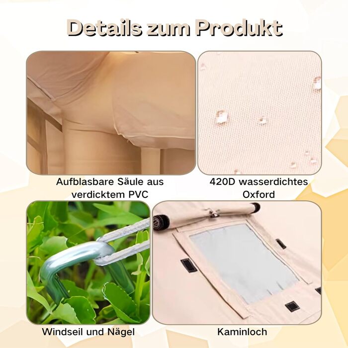 Надувний сімейний намет на 2, 4, 6, 8 осіб з підключенням до плити, зимовий, 4-сезонний, водонепроникний, з повітряним насосом, 4-6 осіб