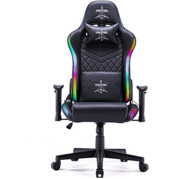 Професійне ігрове крісло Reaper з інтегрованою технологією RGB LED, регульованою спинкою, різнокольоровими світлодіодними профілями з широким вибором кольорів (чорне)