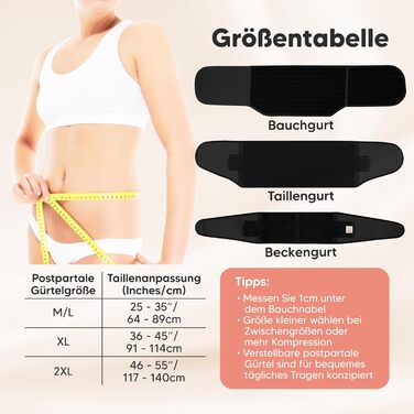 Післяпологовий пояс KeaBabies Revive 3-в-1 для жінок - пояс для підтримки живота після кесаревого розтину, пояс для післяпологового відновлення, бандаж для живота після пологів, пояс для підтримки живота під час вагітності (чорний, XL) XL