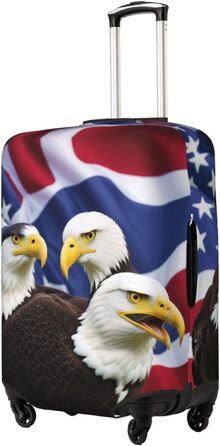 Чохол для валізи Орел і американський прапор, міцний захист для багажу розміру XL (для валіз 45,7 - 81,3 см), чорний