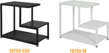 Журнальний столик зі скляною стільницею, журнальний столик, скляний стіл з 3 полицями, чорний, розміри Ш/В прибл. 65x55x35 см, Black-fbt65-sch, 65-SCH