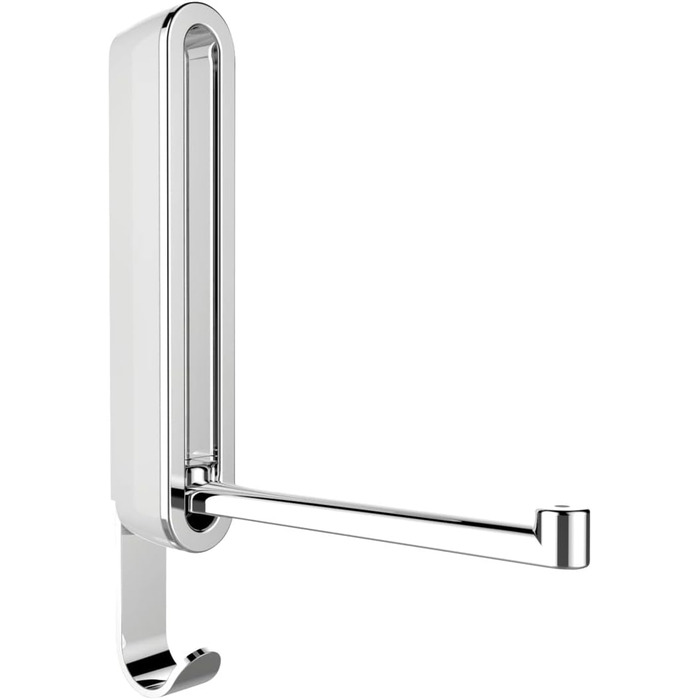 Складаний гачок, складаний настінний гачок із захистом від ковзання, метал/пластик, 2,5 x 18 x 2,5 см, білий