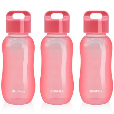 Пластикова кавова кружка, дорожня кружка, пляшка для води, спортивна пляшка для води, чашка для молока, кави, чаю, соку, місткість 350 мл, рожева, 3 шт. и