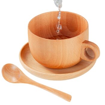 Набір кавових чашок Склянки з натурального дерева об&39ємом 290 мл з ложкою Набір чайних чашок для гольфу, зими, подвір&39я, природи, саду, парку, будинку, пікніка, кемпінгу, вечірки, віскі, пива