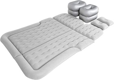 Надувне автомобільне ліжко, надувний матрац, кемпінгове ліжко, автомобільний надувний матрац, надувне, потовщене дорожнє ліжко, килимок для сну, аксесуари для кемпінгу (сірий)