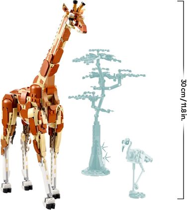 В-1 Сафарі з тваринами, Набір для творчості з фігурками тварин, 3 варіанти складання іграшковий жираф, газелі та лев, іграшкові тварини для дівчаток та хлопчиків, подарунок природи для дітей віком від 9 років, 31150, одинарний, 3-