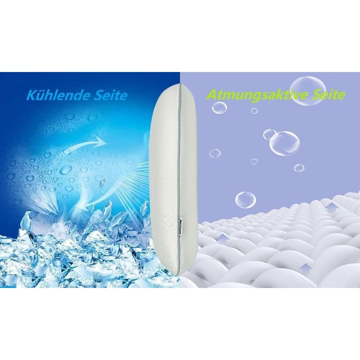 Дитяча подушка SIKAINI - Охолоджуюча тканина з принтом ведмедя, Піна з ефектом пам'яті, Ергономічний дизайн, Дихаюча, Ідеально під