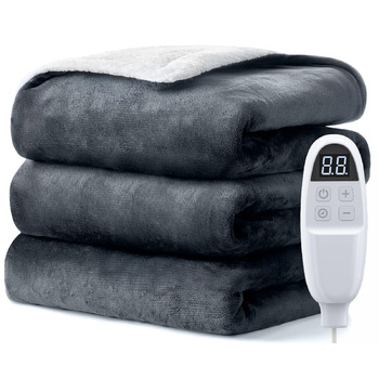 Електрична ковдра з підігрівом XXL 200x180 см, з автоматичним вимкненням, 6 режимів нагріву, для ліжка та дивана, із захистом від перегріву, можна прати 200180 см