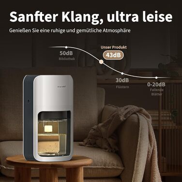 Осушувач повітря електричний 1200 мл, кімнатний осушувач повітря з автоматичним розморожуванням, 7 кольорів світла, ультра тихий о