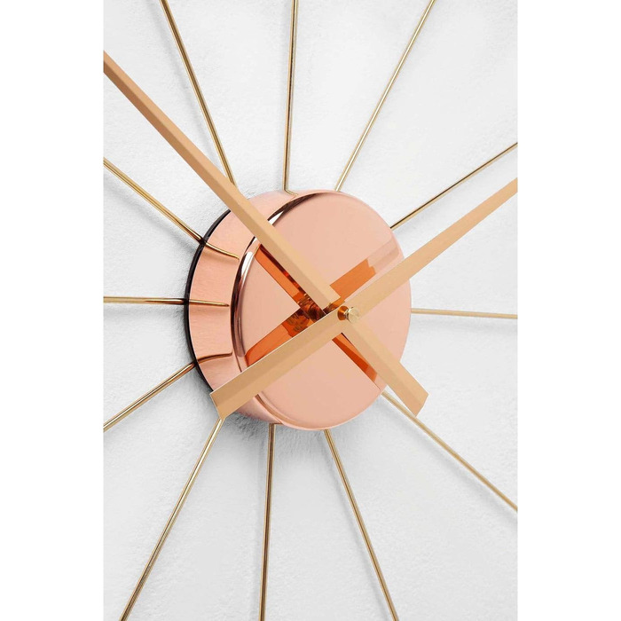 Настінний годинник Kare Design Like Umbrella, Rosegold, діаметр 100 см, безтихий кварцовий механізм, великий сучасний мінімалістичний годинник для вітальні, сталь, батарейки до комплекту не входять
