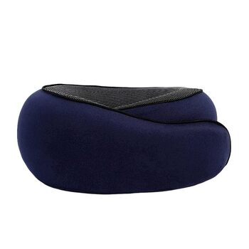 Подушка для шиї voyaro SnoozeLoop - Ергономічна та стискальна дорожня подушка з підтримкою шиї на 360 для подорожей, автомобіля та дому, темно-синя