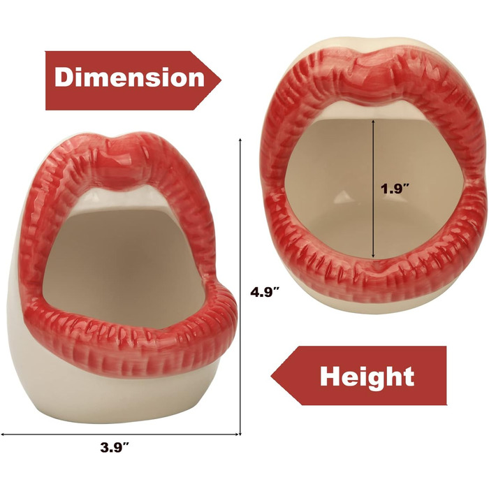 Прохолодна попільничка, керамічна попільничка для сигарет портативна Сучасна та креативна попільничка з великими губами для відкритого повітря в приміщенні модні прикраси для домашнього офісу ручної роботи подарунок для