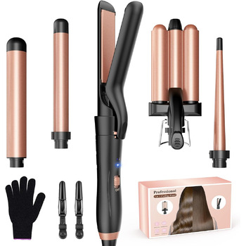 Плойка для завивки волосся з випрямлячем, плойка 3 стовбури Антистатична керамічна плойка для волосся з регульованою температурою