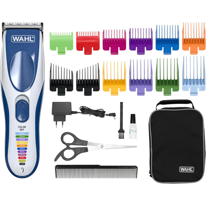 Бездротова машинка для стрижки волосся Wahl 09649-016 ColorPro, синій, сріблястий