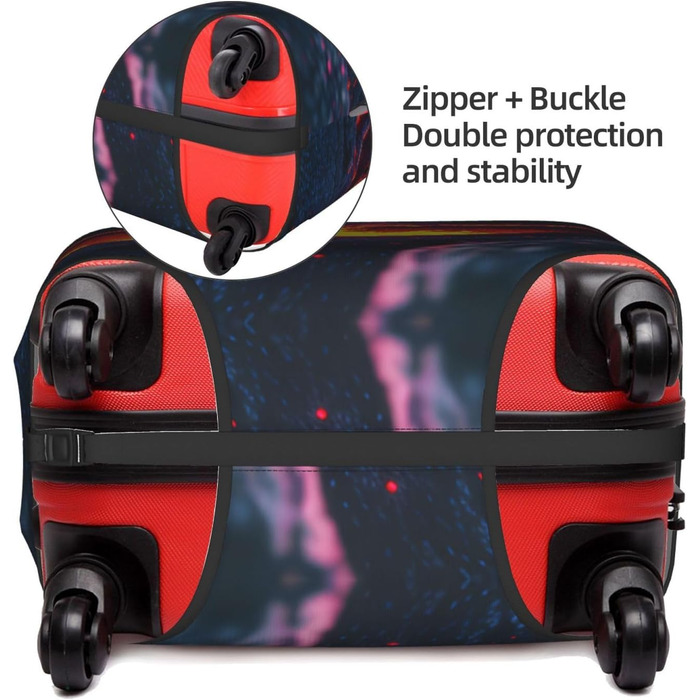 Чохол для валізи Kilauea з прихованою блискавкою, дизайн вулканічний принт, практичний, еластичний, машинне прання, для валіз, Білий/Пишний сад, X-Large Білий/Пишний сад XL