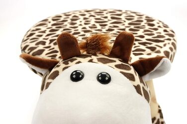 Стілець/табурет ELLUG для дітей, тварин, плюшевий чохол та дерев'яні ніжки, до 70 кг, 47 * 20 * 27 см (жираф)