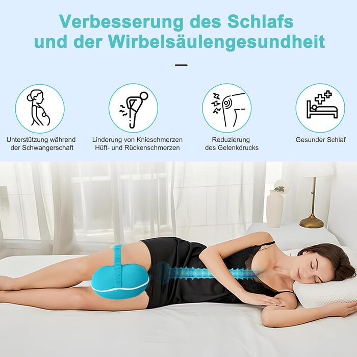 Подушка для колін для сну на боці, ортопедична подушка для ніг, ергономічна подушка з піни з ефектом пам&39яті для сну на боці, допомагає зняти втому ніг і колін