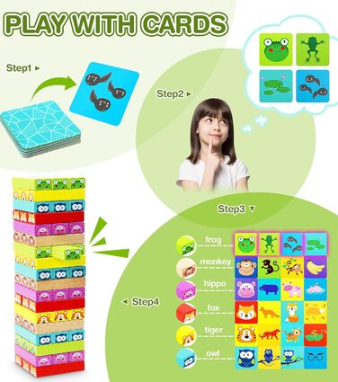 Іграшки Pourbibibi для хлопчиків і дівчаток від 3 4 5 років дерев&39яна іграшка хитка вежа Настільна гра для дітей та сім&39ї Наст