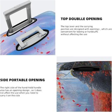 Чохол для валізи Червоне листя, камяний мох - еластичний захист від подряпин та пилу, чорний, розмір 85