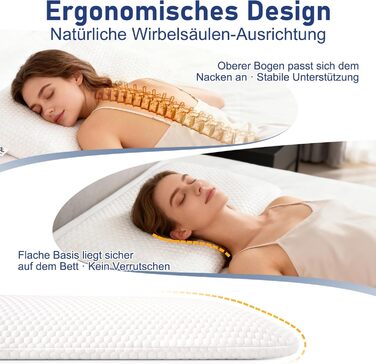 Плоска подушка з натурального латексу, ультратонка подушка для тих, хто спить на животі, тонка латексна подушка допомагає зняти тиск, ідеальна упаковка (розмір Queen (72407 см))