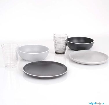 Набір меламінового посуду для кемпінгу 12 предметів - Тарілки та миски для 2-4 осіб DOLOMIT Midday - Штабелюється, стійкий до подряпин Midday, 12 предметів