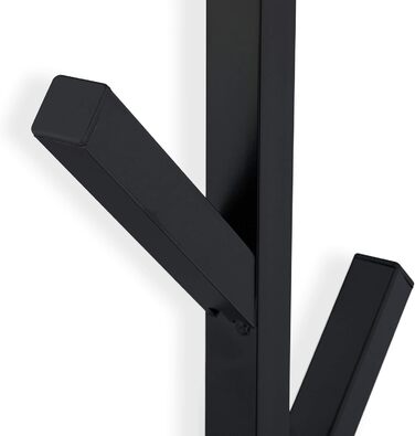 Вішалка настінна Relaxdays з 8 гачками, компактна, декоративна, металева, В х Ш х Г 100,5 х 19,5 х 7 см, вішалка, чорна