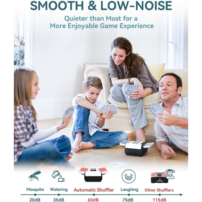 Автоматичний змішувач карт KPAW з двома режимами, акумуляторний електричний змішувач для 1-2 колод карт, тихий змішувач для покеру (Білий X1)