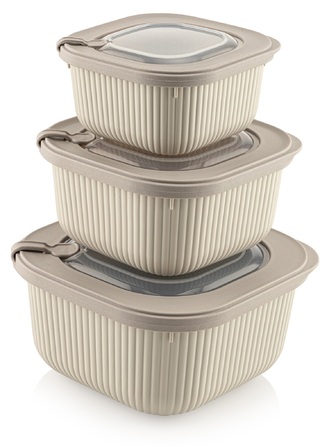 Набір контейнерів  0,6/1,1/1,8 Line Box Bej Idea Home