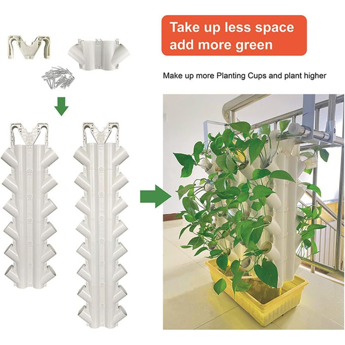 Набір для внутрішнього гідропонного вирощування, система гідропонного вирощування Вертикальна система рослин з аксесуарами для листової зелені для трав, фруктів і овочів