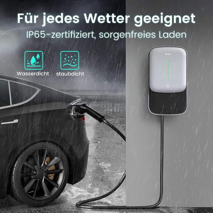 Зарядна станція GONEO Wallbox 7kW 8A-32A 1-фазна з 5-метровим зарядним кабелем типу 2 для EV/PHEV Зарядний пристрій з RFID-карткою