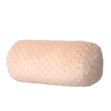 Подушка для шиї/валик для шиї Dr. Berger 40x16 см, чохол, 100 бавовна, дизайн Minky, надзвичайно пухнаста - зручна кругла, стійка подушка - ідеально підходить як міцна подушка для шиї, колін, спини, натуральний колір, 40 x 16 см