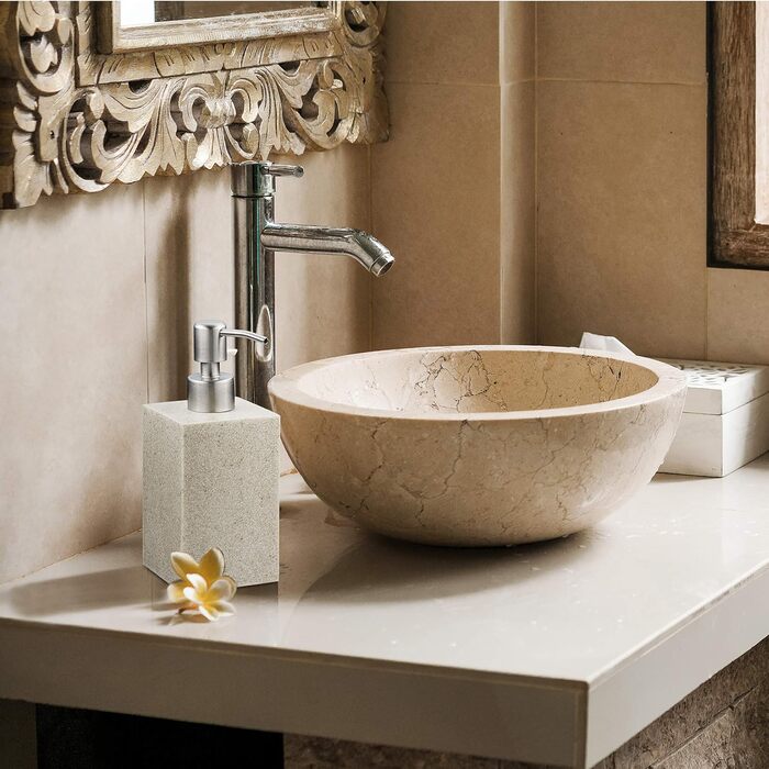 Дозатор для мила Relaxdays 300 мл, багаторазовий, для ванної кімнати, кухні, квадратний дозатор для рідкого мила, поліуретан, насо