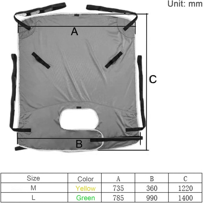 Слінг для туалету, Слінг для пацієнта, Багаторазовий слінг для пацієнта для всього тіла, Душовий ремінь з розділеними ногами, Медичний ремінь для перенесення для людей похилого віку, Баріатричні люди з обмеженими можливостями, Carry Green L